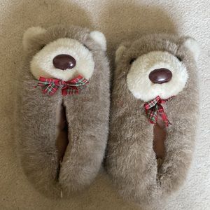 VTG 1988 Bambino Little Bear Plush Slippers
